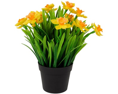 Sztuczne kwiaty w doniczce żonkile narcyzy 24 cm -P