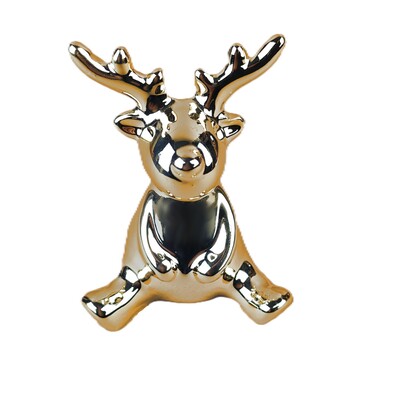 Renifer ceramiczny dekoracja figurka ozdoba złota