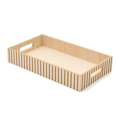 Taca dekoracyjna z drewna MDF z uchwytami 35 cm 