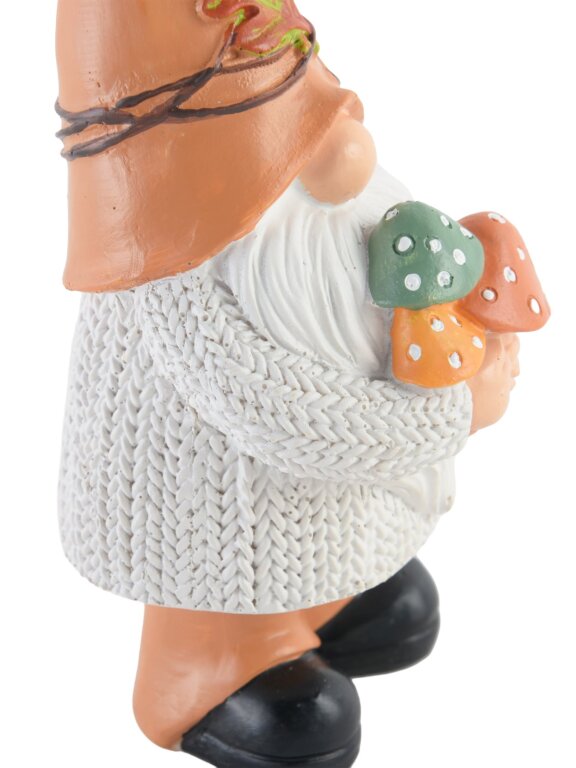 Figurka skrzat z grzybami dekoracja jesienna 15 cm (5)