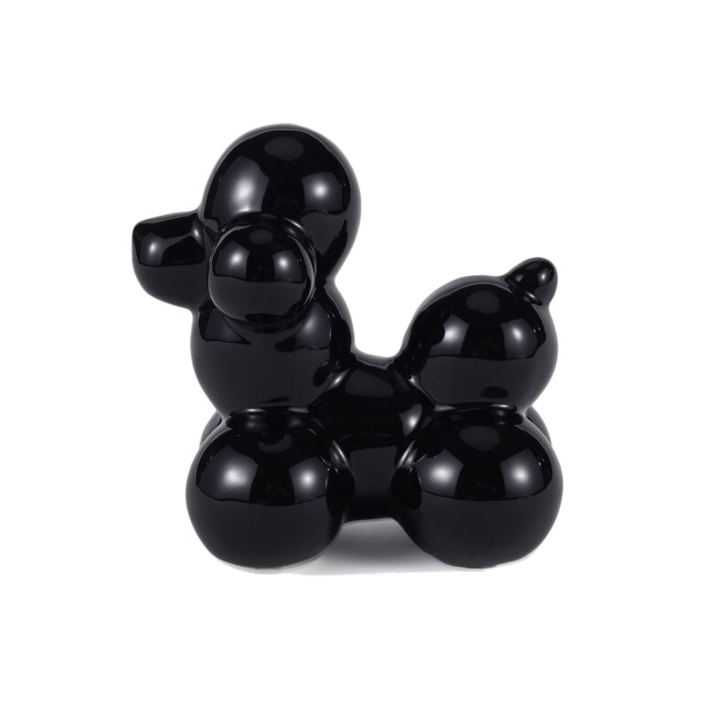 Figurka ceramiczna balonowy pudel dekoracja czarny (1)